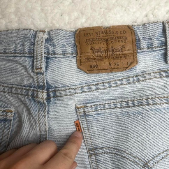 Vintage Levi's 550 orange tab men's light wash jorts baggy skater - Picture 2 of 8